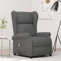 Fauteuil verstelbaar elektrisch stof grijs