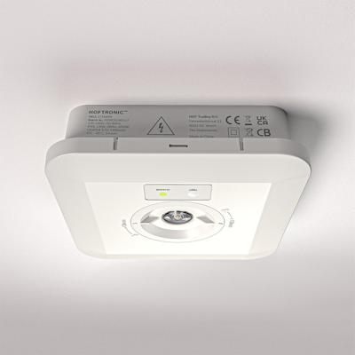 HOFTRONIC™ Fuga - LED Noodverlichting Opbouwspot Vierkant - Wit - 1,6 Watt 280 Lumen - IP65 waterdicht - Autotest-functie & Testknop - Verwisselbare Lens - 6500K Daglichtwit Licht