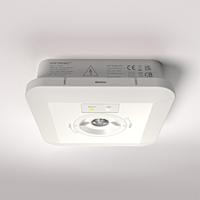 HOFTRONIC™ Fuga - LED Noodverlichting Opbouwspot Vierkant - Wit - 1,6 Watt 280 Lumen - IP65 waterdicht - Autotest-functie & Testknop - Verwisselbare Lens - 6500K Daglichtwit Licht
