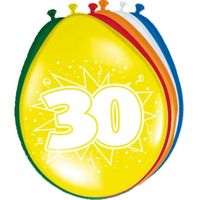 16x stuks 30 jaar feestartikelen ballonnen versiering   - - thumbnail