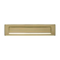 Intersteel briefplaat 340x75mm met klep/regenrand - PVD messing kleur