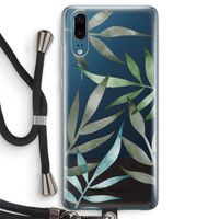Tropical watercolor leaves: Huawei P20 Transparant Hoesje met koord