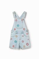 Spijkertuinbroek met borduursels - BLUE - 3/4