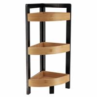 Hoekkast met 3 planken - hout / zwart?- 61 x 23 cm - opbergkast / wandkast