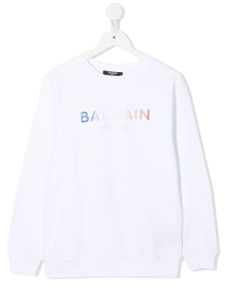 Balmain Kids sweat à logo imprimé - Blanc