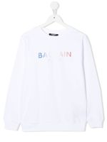 Balmain Kids sweat à logo imprimé - Blanc