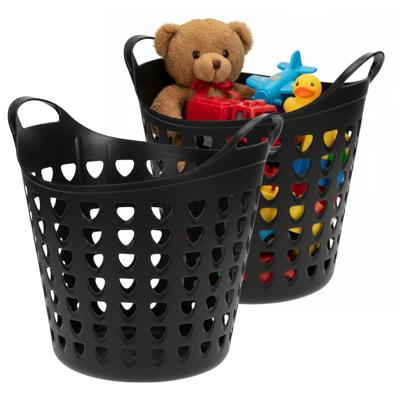 Storage solutions Speelgoedmand - 2x - zwart - 26 liter - kunststof - 40 x 41 cm