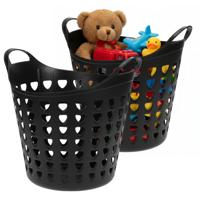 Storage solutions Speelgoedmand - 2x - zwart - 26 liter - kunststof - 40 x 41 cm