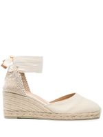 Castañer espadrilles Carina compensées à lacets - Tons neutres