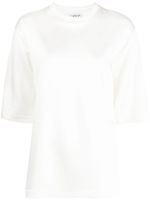 Lanvin t-shirt satiné à logo brodé - Blanc