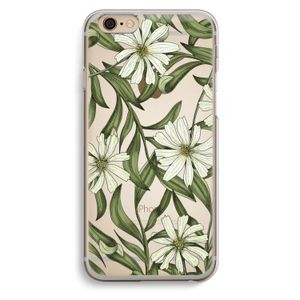 Wit bloemenpatroon: iPhone 6 / 6S Transparant Hoesje