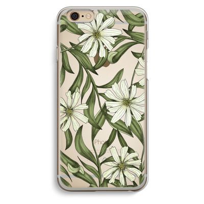 Wit bloemenpatroon: iPhone 6 / 6S Transparant Hoesje