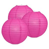 Luxe bol feest lampion - 5x - fuchsia roze - dia 25 cm - papier