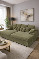 OP=OP Relaxbank Lugano 4-zits - Groen - Universeel