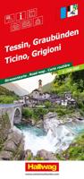 Wegenkaart - landkaart Road maps Tessin / Graubünden | Hallwag