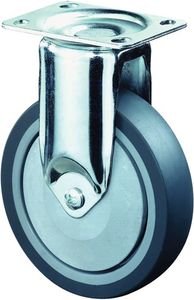 BS Rollen Bokwiel | 100 mm 80 kg | volledig van rubber | 95 x 70 mm | 1 stuk - C110.A85.100 C110.A85.100