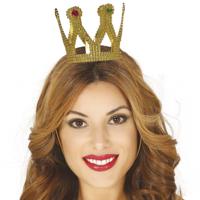 Guirca Kroontje - goud - kunststof - pinses/koningin - koningsdag