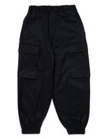 MM6 Maison Margiela Kids pantalon en coton à couep fuselée - Noir