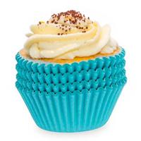 Muffin en cupcakes vormpjes - papier - blauw - set 100x stuks - Dia 11 cm