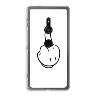 Middle finger white: Sony Xperia XZ2 Transparant Hoesje