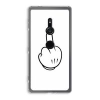 Middle finger white: Sony Xperia XZ2 Transparant Hoesje