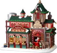 Lemax santa&apos;s reindeer stables verlicht kersthuisje Santa&apos;s Wonderland 2023