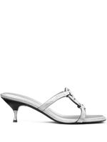 Tory Burch mules Miller Bombé à fini métallisé 55 mm - Argent - thumbnail