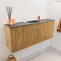 Toiletmeubel Mondiaz Joya Dlux | 100 cm | Meubelkleur Oak | Faye wastafel Sombra Wasbak Midden | 1 kraangat