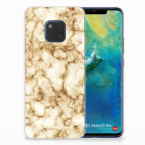 Huawei Mate 20 Pro TPU Siliconen Hoesje Marmer Goud