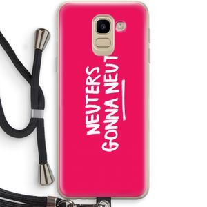 Neuters (roze): Samsung Galaxy J6 (2018) Transparant Hoesje met koord