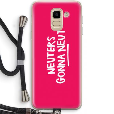 Neuters (roze): Samsung Galaxy J6 (2018) Transparant Hoesje met koord