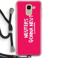 Neuters (roze): Samsung Galaxy J6 (2018) Transparant Hoesje met koord