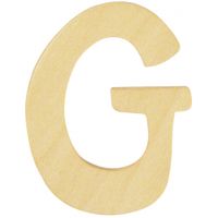 Houten letter G 6 cm - thumbnail