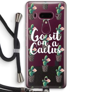 Cactus quote: HTC U12+ Transparant Hoesje met koord
