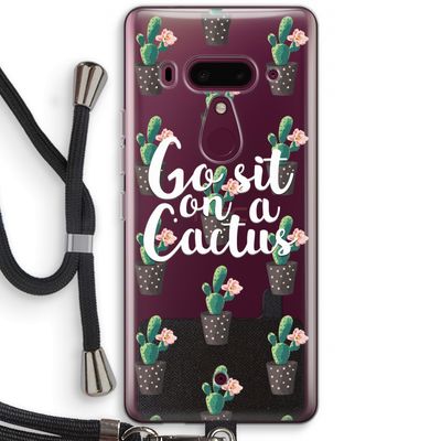 Cactus quote: HTC U12+ Transparant Hoesje met koord