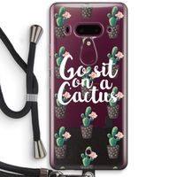 Cactus quote: HTC U12+ Transparant Hoesje met koord