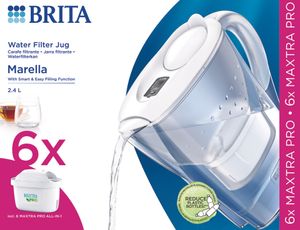 Brita Marella Waterfilterkan Wit + 6 Maxtra Filterpatronen