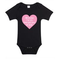 I am cute have you seen my mom cadeau baby rompertje zwart jongen/meisje - thumbnail