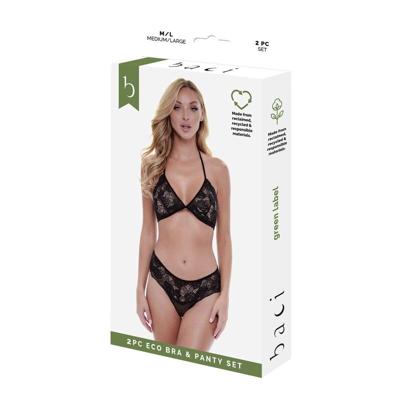 Ondergoed Set Baci Lingerie Bra & Panty Zwart (S/M)