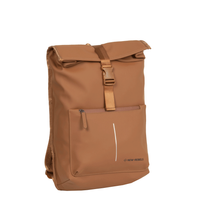 New Rebels William Baltimore Cognac 13L Rolltop Rugzak Waterafstotend Laptop 14"