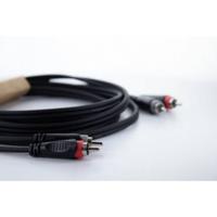 Cordial 14837 Jackplug / Cinch Audio Aansluitkabel [2x Cinch-stekker - 2x Cinch-stekker] 3 m Zwart PVC-mantel, Tweelingkabel