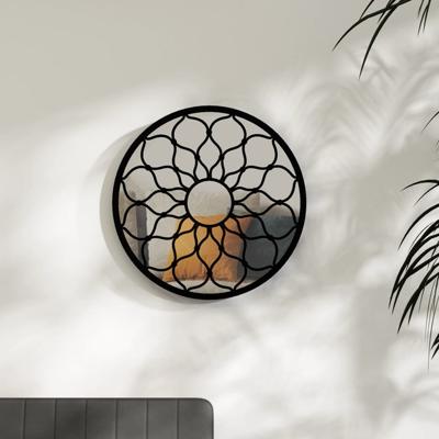 VidaXL Spiegel rond 60x3 cm ijzer zwart