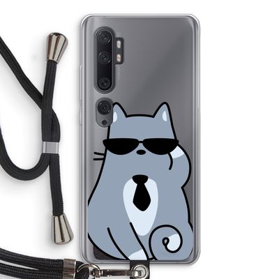 Cool cat: Xiaomi Mi Note 10 Transparant Hoesje met koord