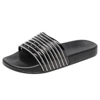 Vrouwen effen kleur casual glanzende Flash Drill slippers schoenmaat: 41 (zwart)