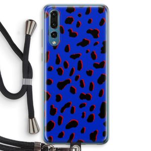 Blue Leopard: Huawei P20 Pro Transparant Hoesje met koord