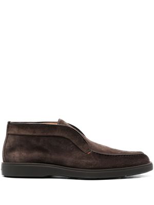 Santoni bottines à design sans lacets - Marron