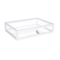 Sieradenkist/juwelenkist transparant van glas 26 x 19 x 6 cm