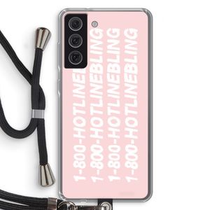 Hotline bling pink: Samsung Galaxy S21 FE Transparant Hoesje met koord