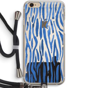 Blauwe nerven: iPhone 6 / 6S Transparant Hoesje met koord
