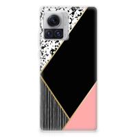 Motorola Moto X30 Pro | TPU Hoesje | Zwart Roze Vormen